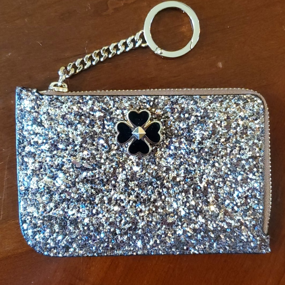 ♠️ kate spade ♠️ rose gold glitter card holder